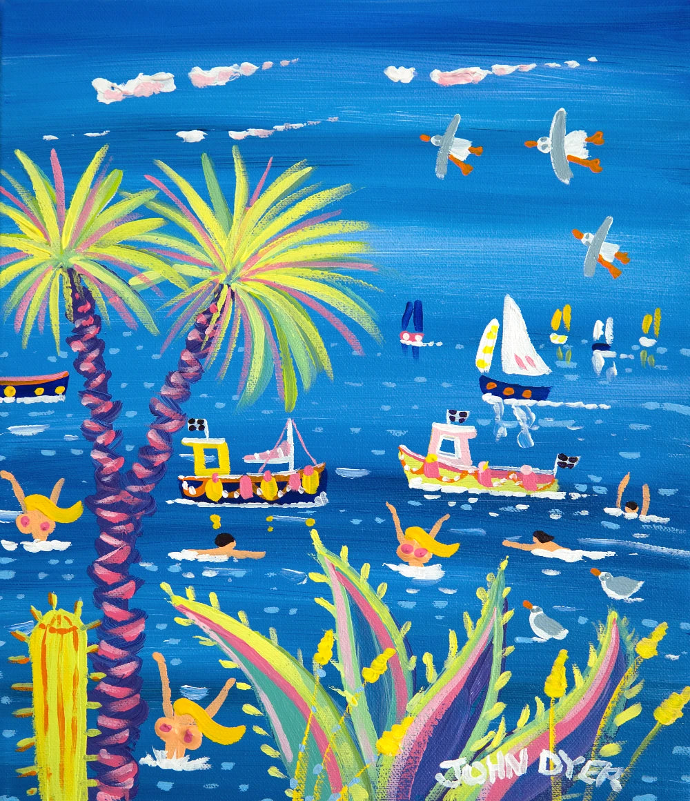 John Dyer Painting. Prickly Heat on the Prom, Falmouth John Dyer