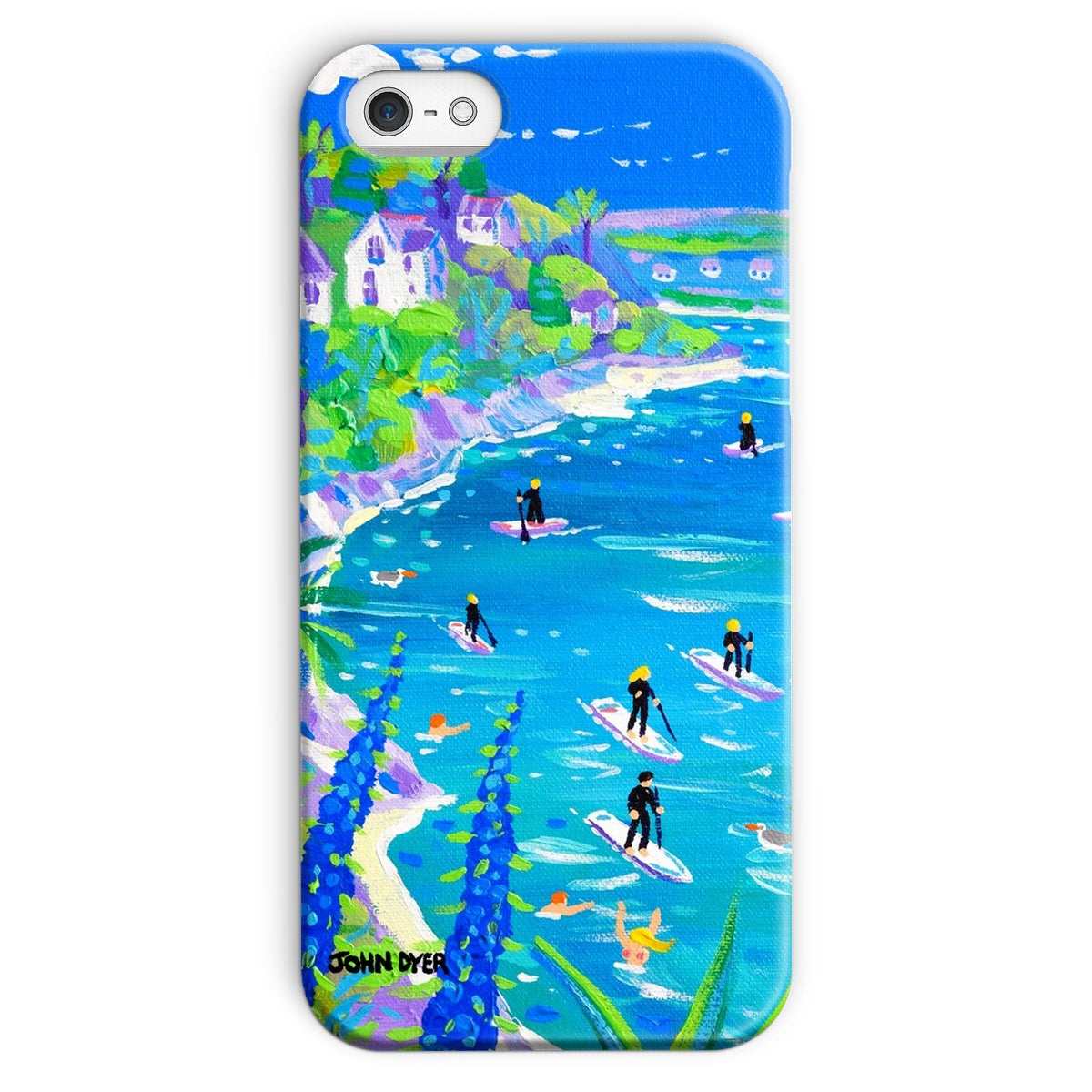 Snap Art Phone Case. SUP Paddleboarding, Gannel Estuary, Newquay. Artist John Dyer. Cornwall Art Gallery