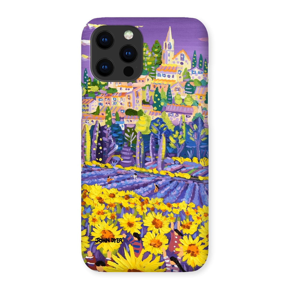 Snap Art Phone Case. Lavender & Sunflower Pickers, Provence, France. Artist John Dyer. Cornwall Art Gallery.