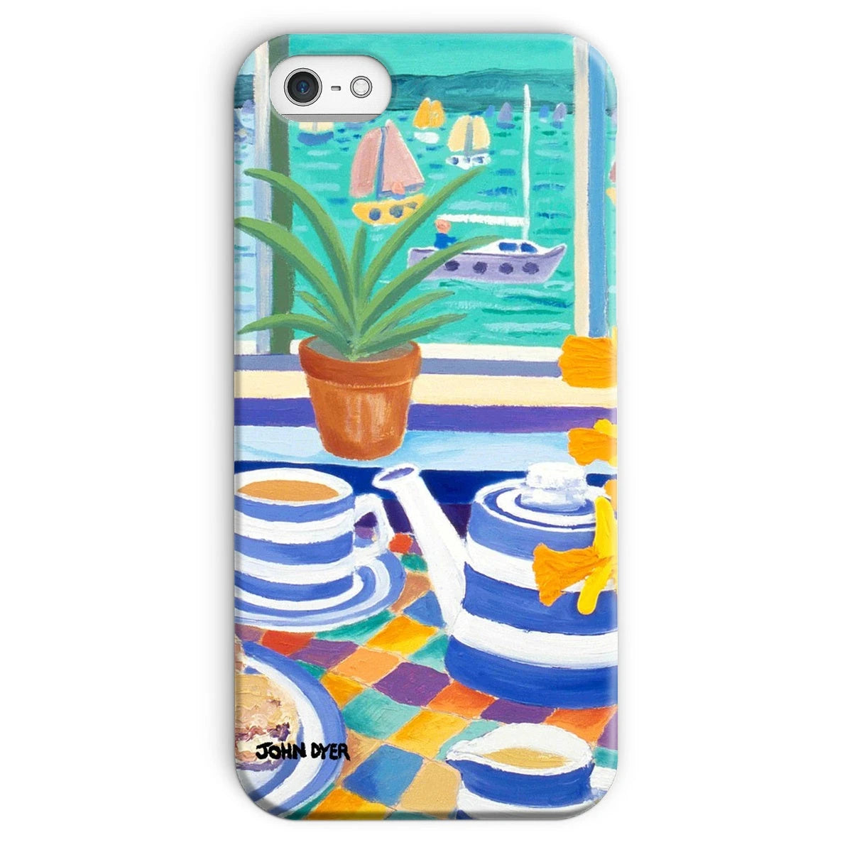 Snap Art Phone Case. Cornishware. Artist John Dyer. Cornwall Art Gallery John Dyer