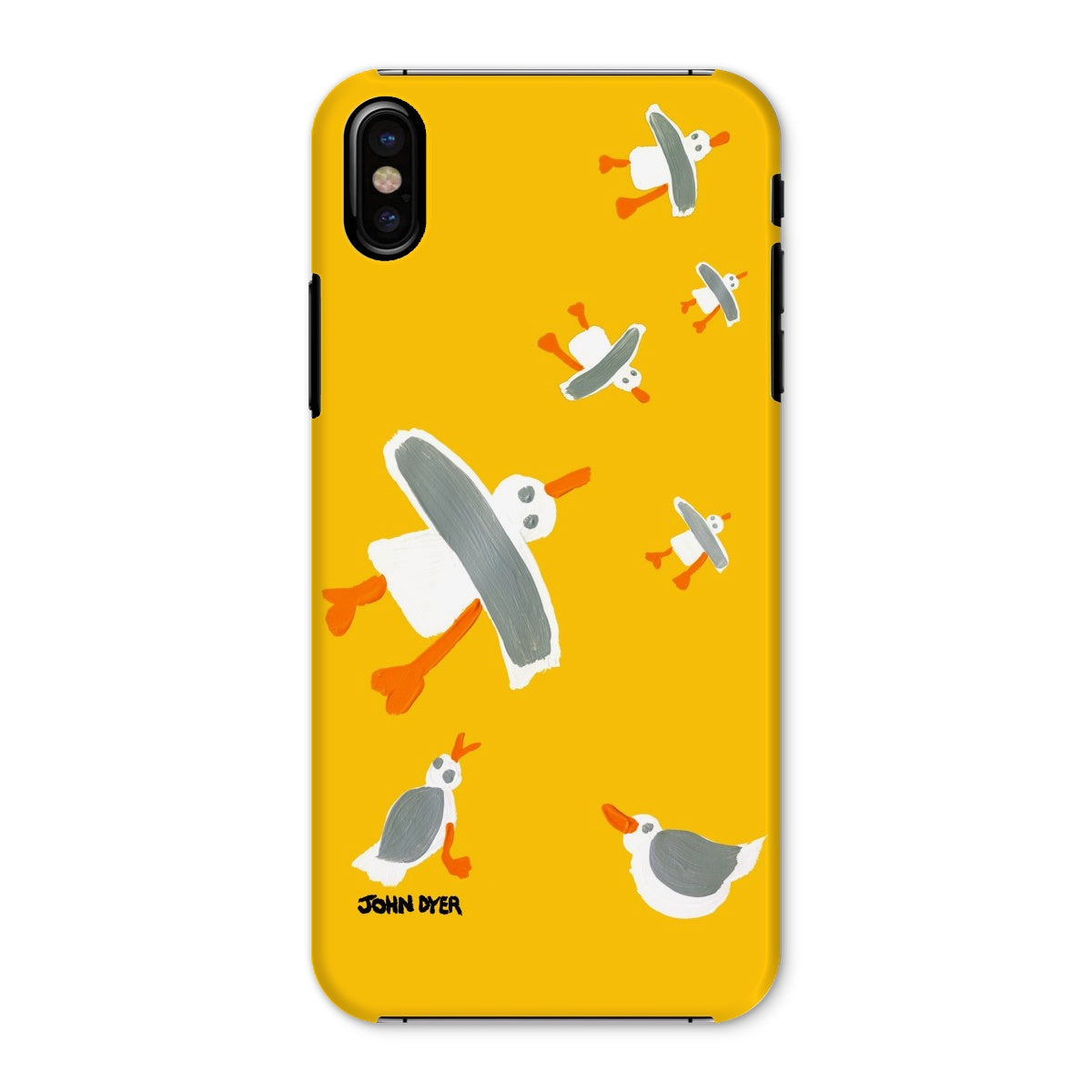 Snap Art Phone Case. Cornish Seagulls - Yellow Colour. Artist John Dyer. Cornwall Art Gallery