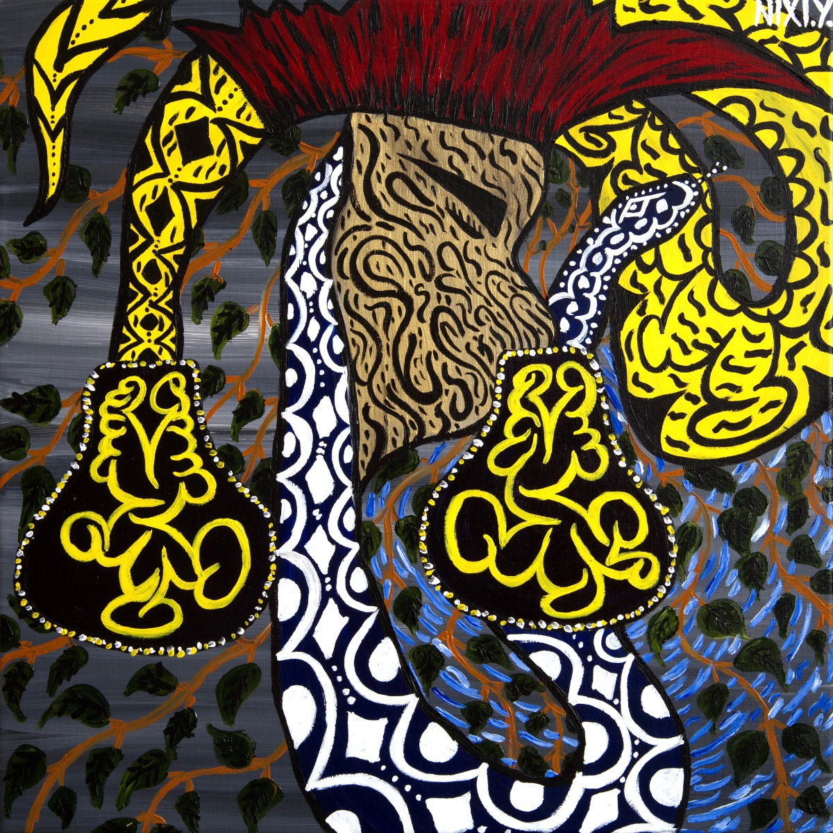 Nixiwaka Yawanawá Painting. The Healing Shaman Nixiwaka Yawanawá