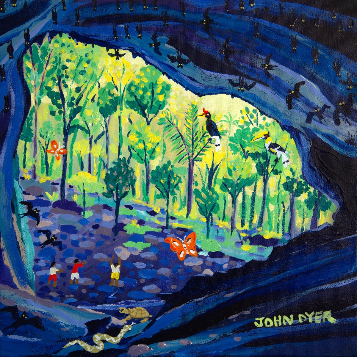 John Dyer Painting. Garden of Eden, Mulu, Borneo John Dyer
