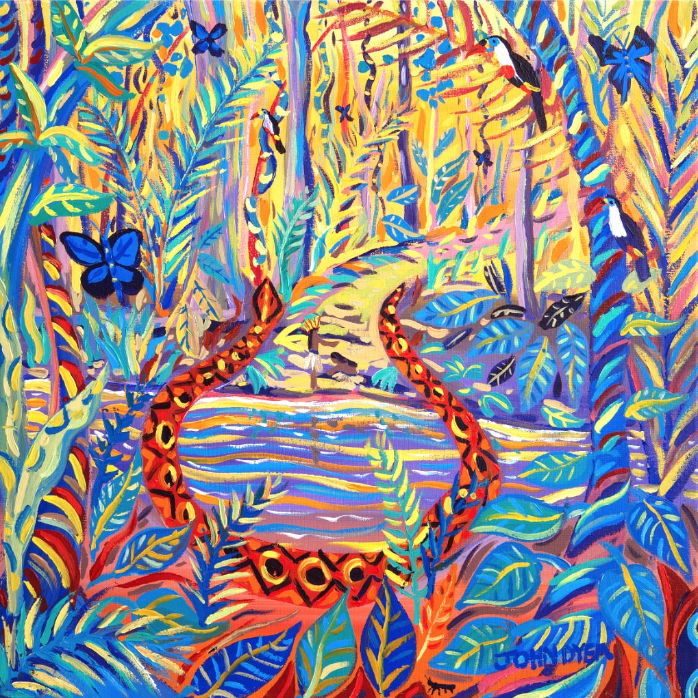 Limited Edition Jungle Print by Environmental Artist John Dyer. 'The Healing Shaman, Yawanawá Tribe, Amazon Rainforest'. Animal Art Prints John Dyer