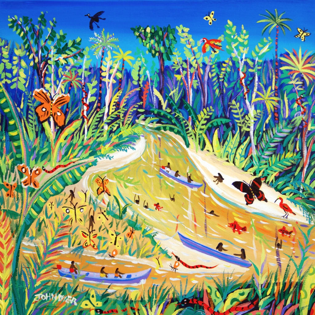 Limited Edition Jungle Print by Environmental Artist John Dyer. 'Spiritual Butterflies, Rio Gregório, Amazon Rainforest'. Animal Art Prints John Dyer
