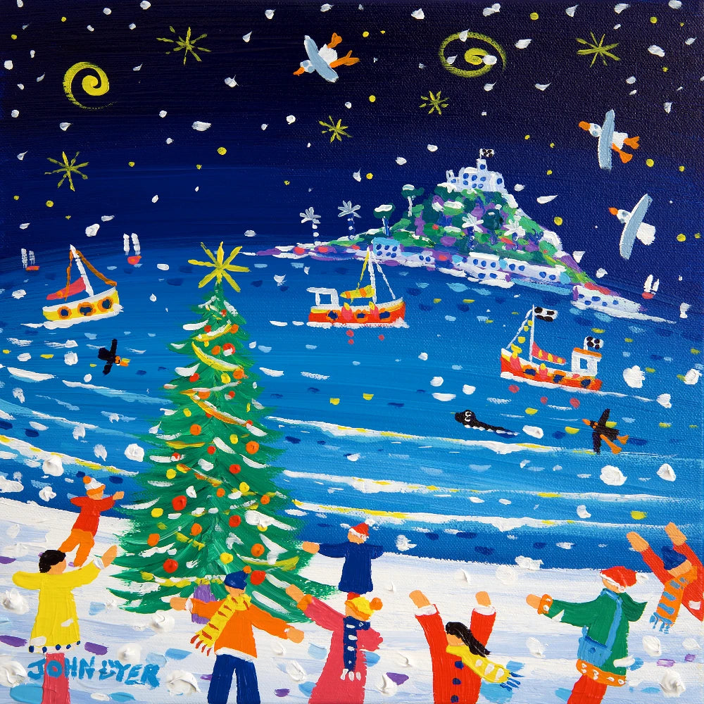 John Dyer Painting. Cornish Christmas, St Michael's Mount John Dyer