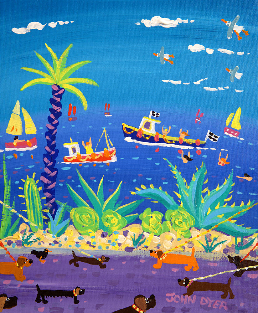 John Dyer Painting. Seaside Sausage Dogs