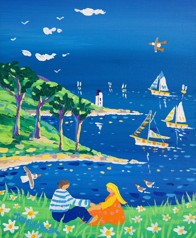 John Dyer Painting. A Day on the Roseland, St Anthony's Lighthouse John Dyer