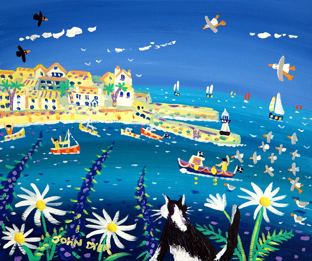 John Dyer Painting. Waiting for the Catch, St Ives John Dyer
