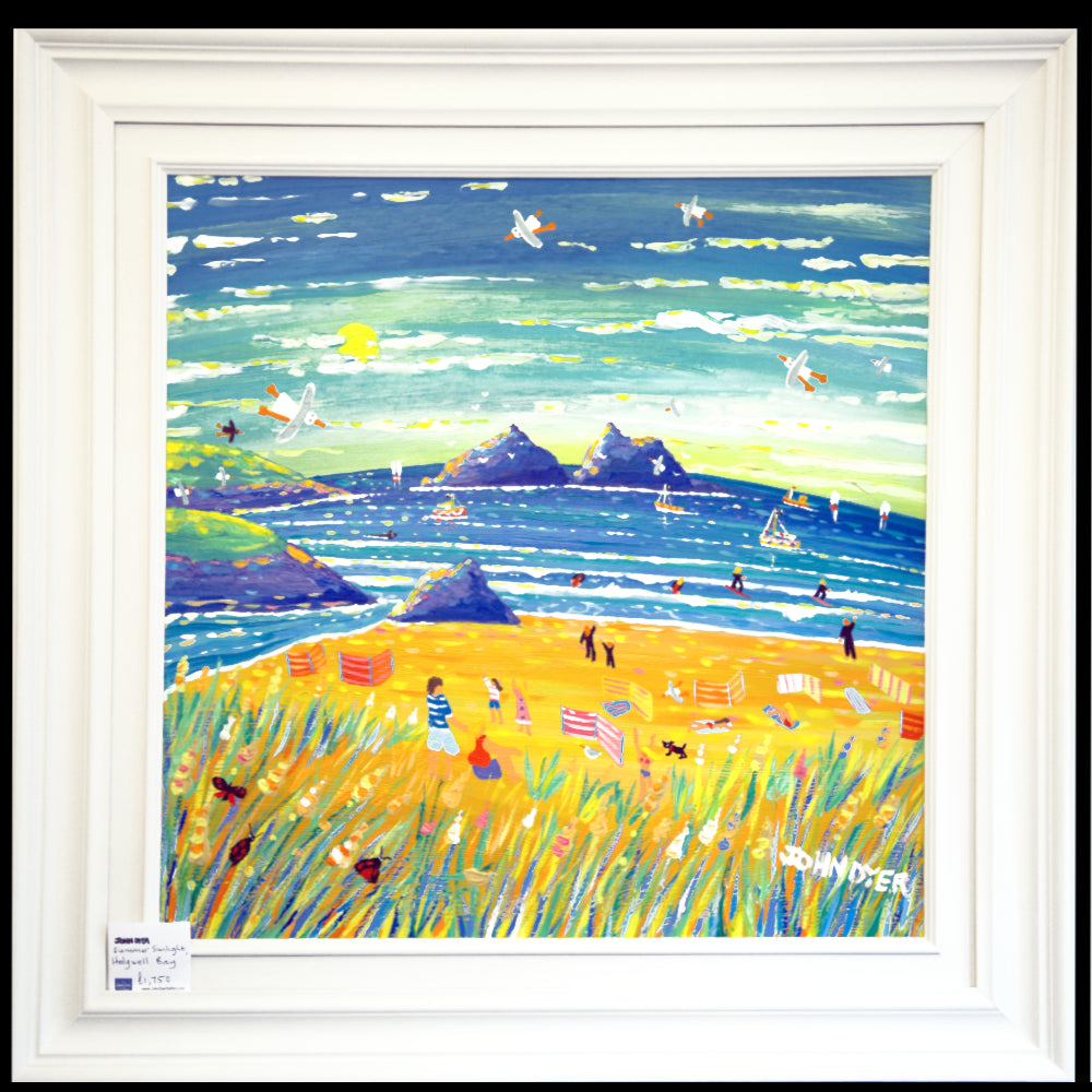 John Dyer Painting. Summer Sunlight, Holywell Bay