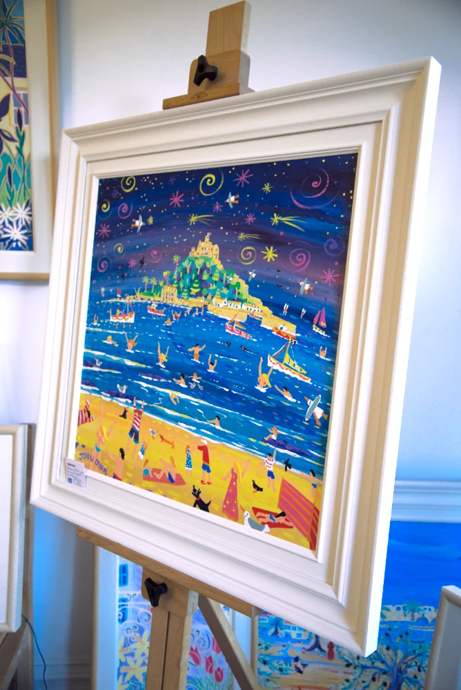 John Dyer Painting. Shooting Stars and Skinny Dippers, St Michael's Mount. John Dyer