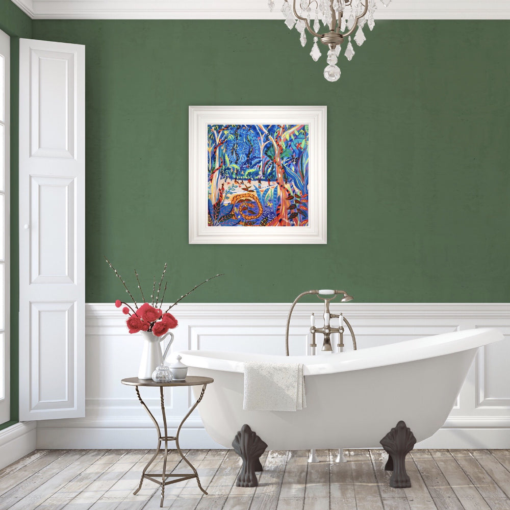 John Dyer Painting. The Sky Snake Ashuinka and Ground Snake Runua, Amazon Rainforest