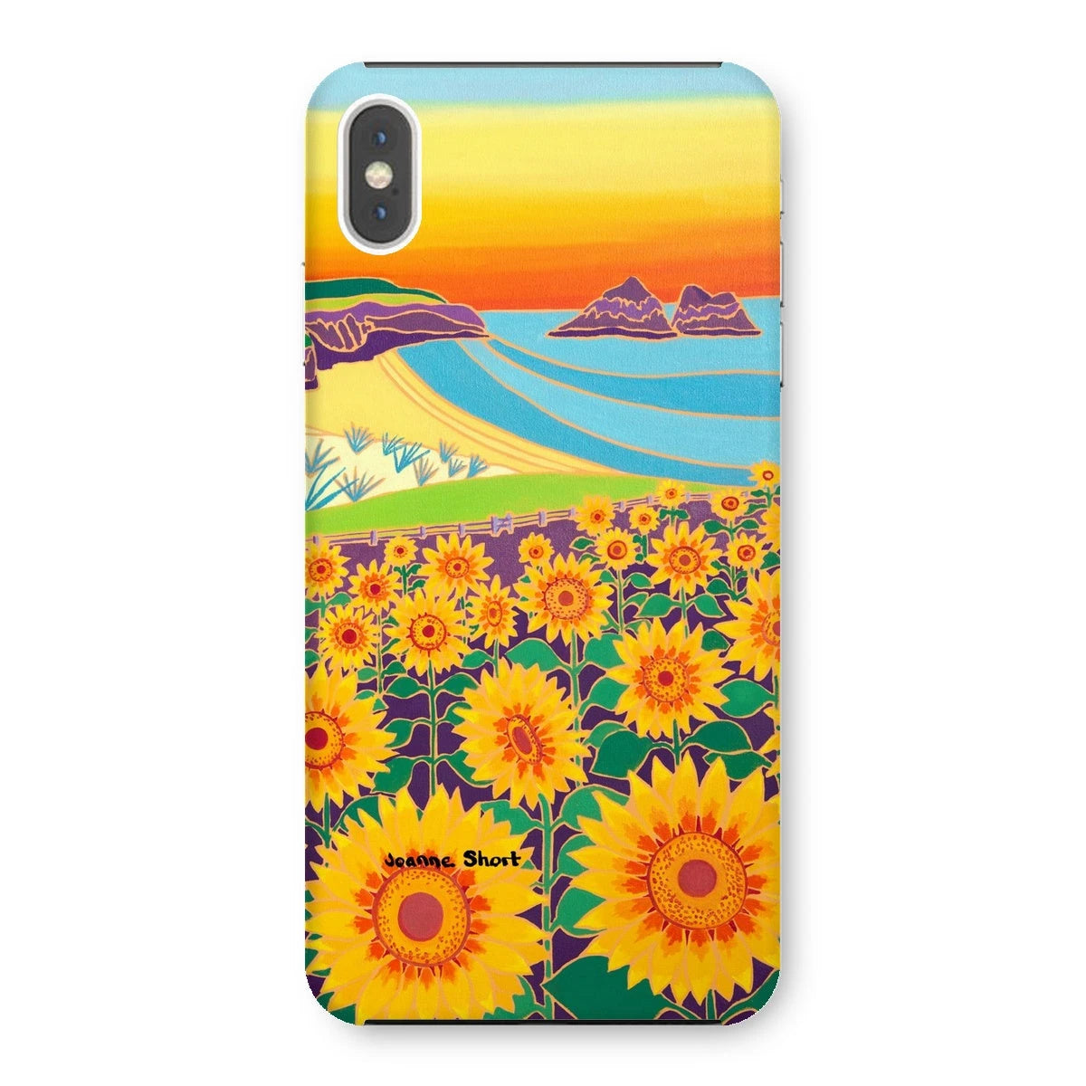 Snap Art Phone Case. Sunflowers, Holywell Bay. Artist Joanne Short. Cornwall Art Gallery Joanne Short