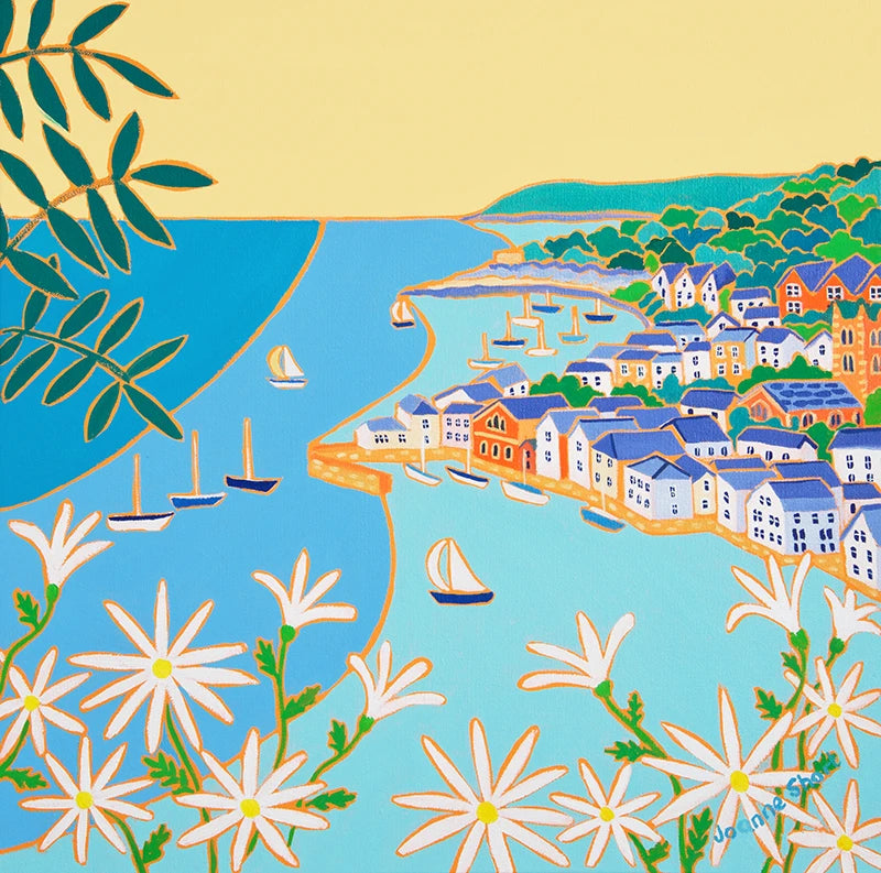 Original Painting by Joanne Short. Looking down at the River, Fowey. 18 x 18 inches oil on canvas Joanne Short