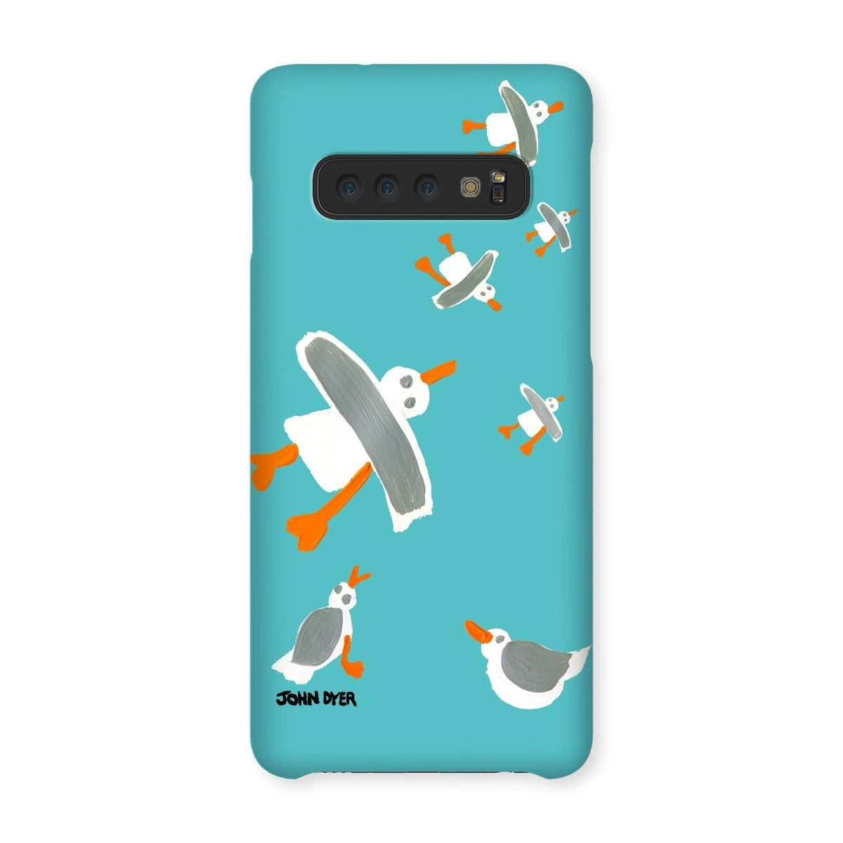Snap Art Phone Case. Cornish Seagulls - Teal Colour. Artist John Dyer. Cornwall Art Gallery John Dyer