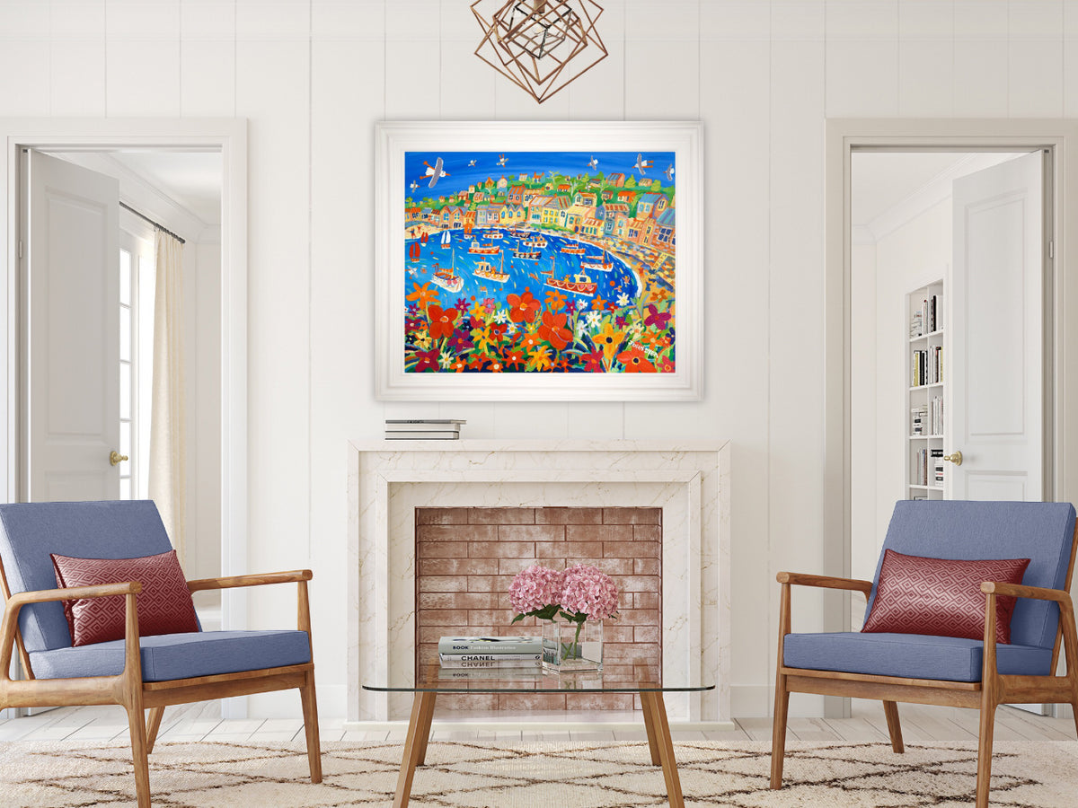 John Dyer Painting. Bright Summer Flowers, Mousehole