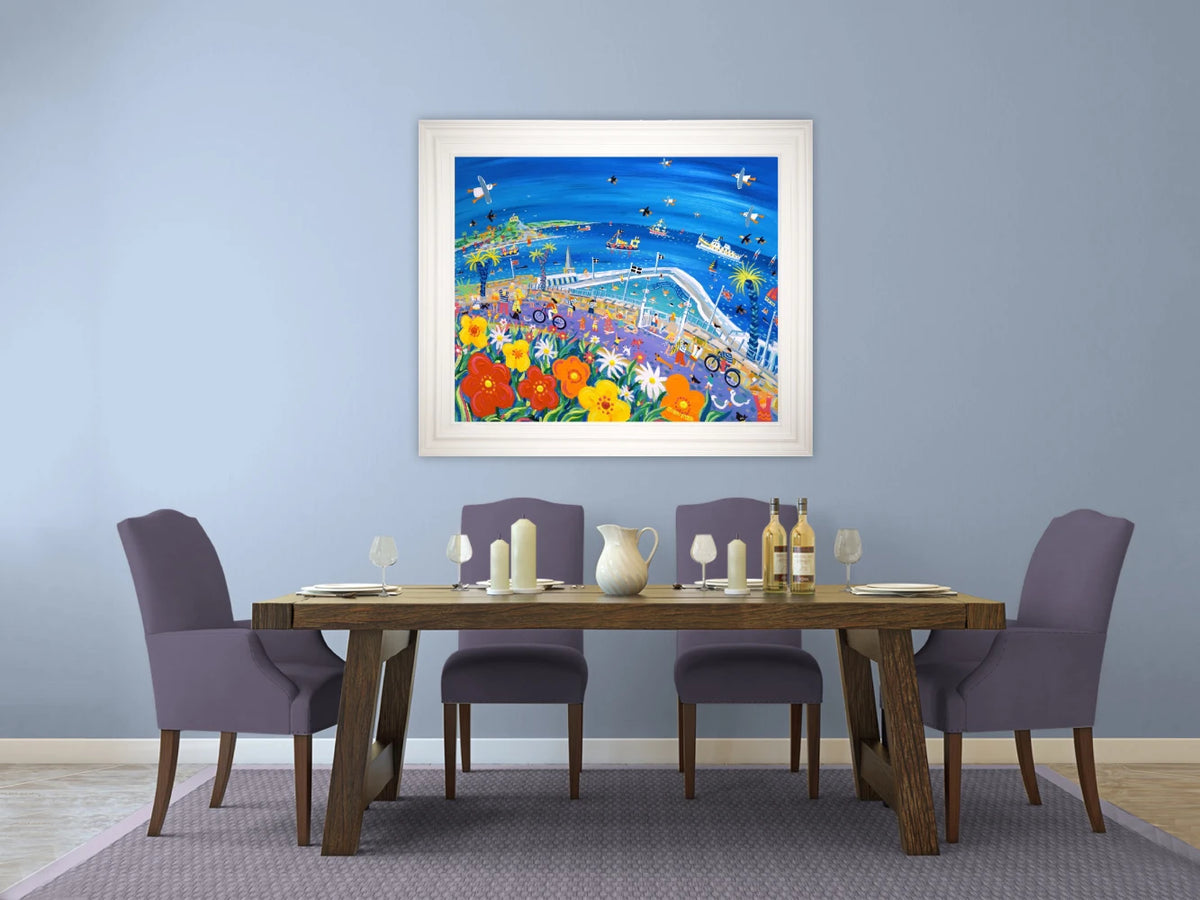 John Dyer Painting. A Day at the Bathing Pool, Penzance John Dyer
