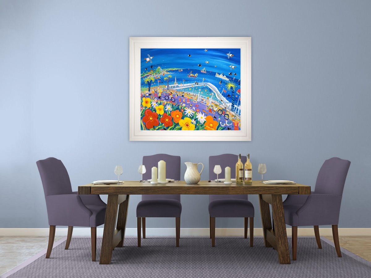 John Dyer Painting. A Day at the Bathing Pool, Penzance