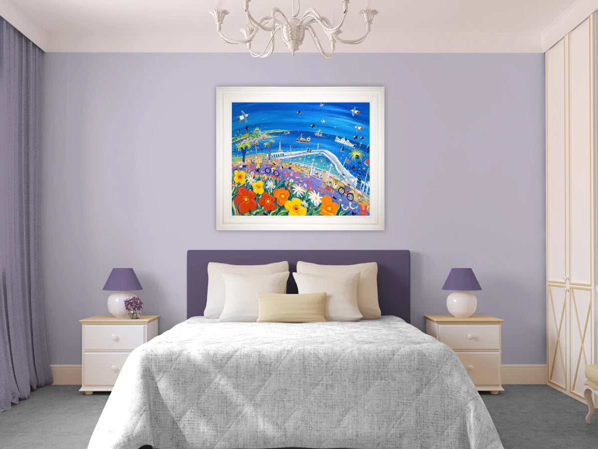 John Dyer Painting. A Day at the Bathing Pool, Penzance John Dyer