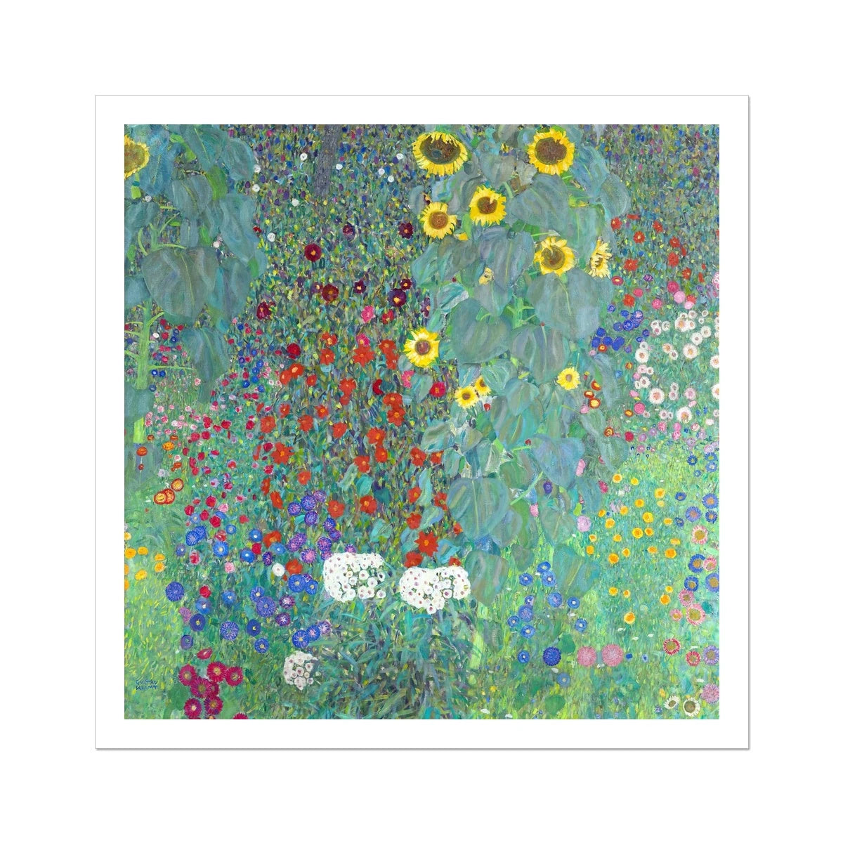 Gustav Klimt Open Edition Art Print. 'Cottage Garden with Sunflowers'. Art Gallery Historic Art Gustav Klimt