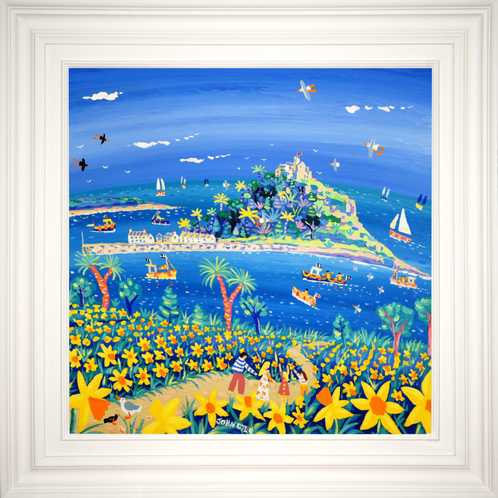 John Dyer Painting. Spring Daffodils, Mount’s Bay.