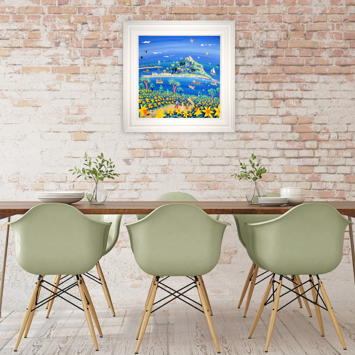 John Dyer Painting. Spring Daffodils, Mount’s Bay.