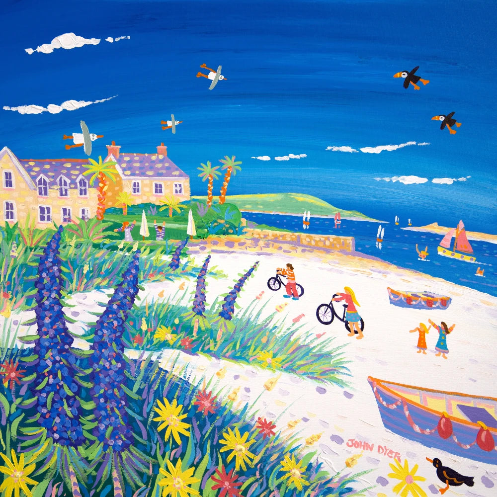 John Dyer Painting. Seaside Holiday, Tresco John Dyer