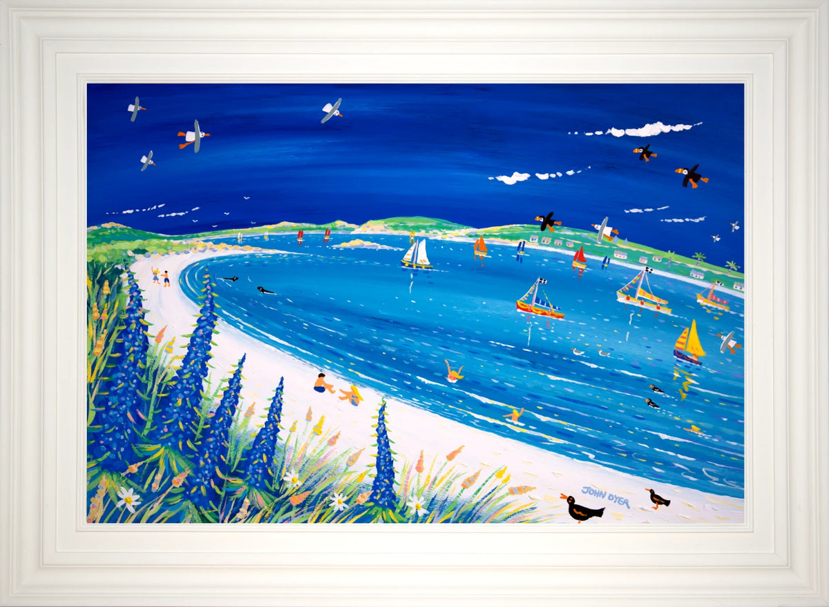 Painting by John Dyer. Echium Blue, Pentle Bay, Tresco John Dyer