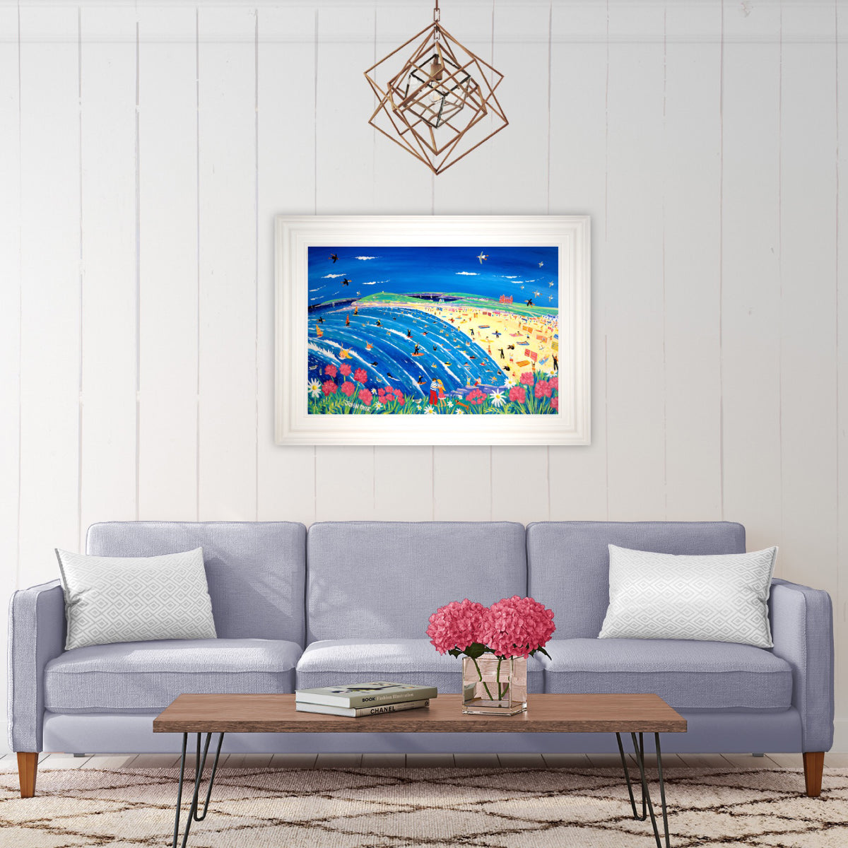 Painting by John Dyer. Cornish Holiday, Fistral Beach, Newquay