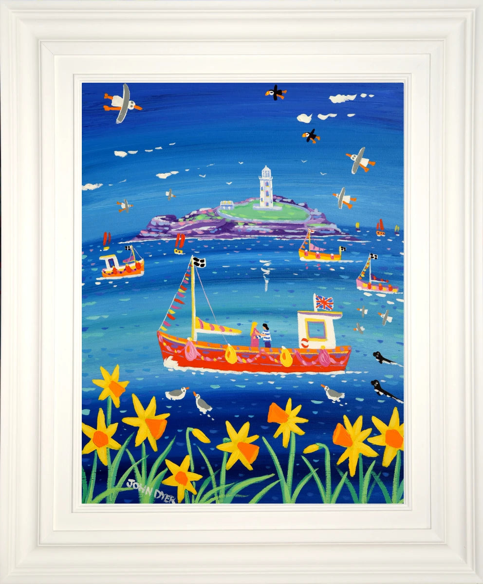 John Dyer Painting. Sea of Love, Godrevy John Dyer