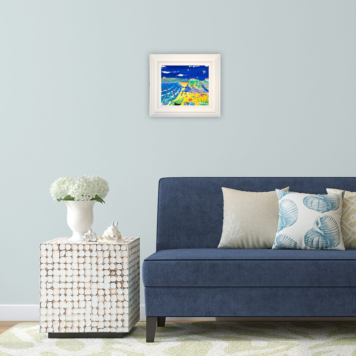 John Dyer Painting. Sunshine and Surf, Towan Beach, Newquay