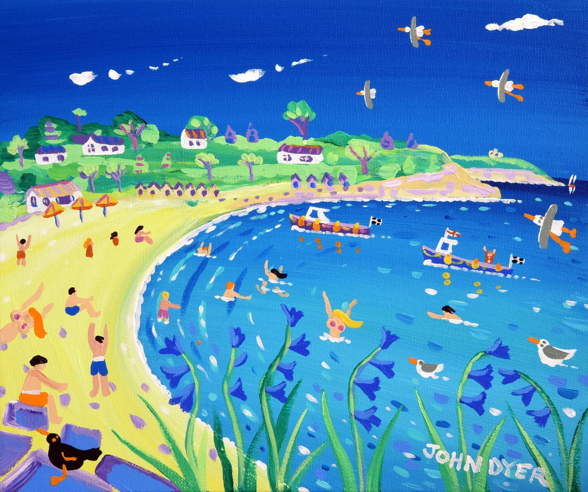 John Dyer Painting. Splashing about at Swanpool. John Dyer