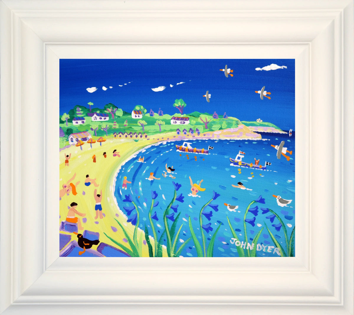 John Dyer Painting. Splashing about at Swanpool. John Dyer