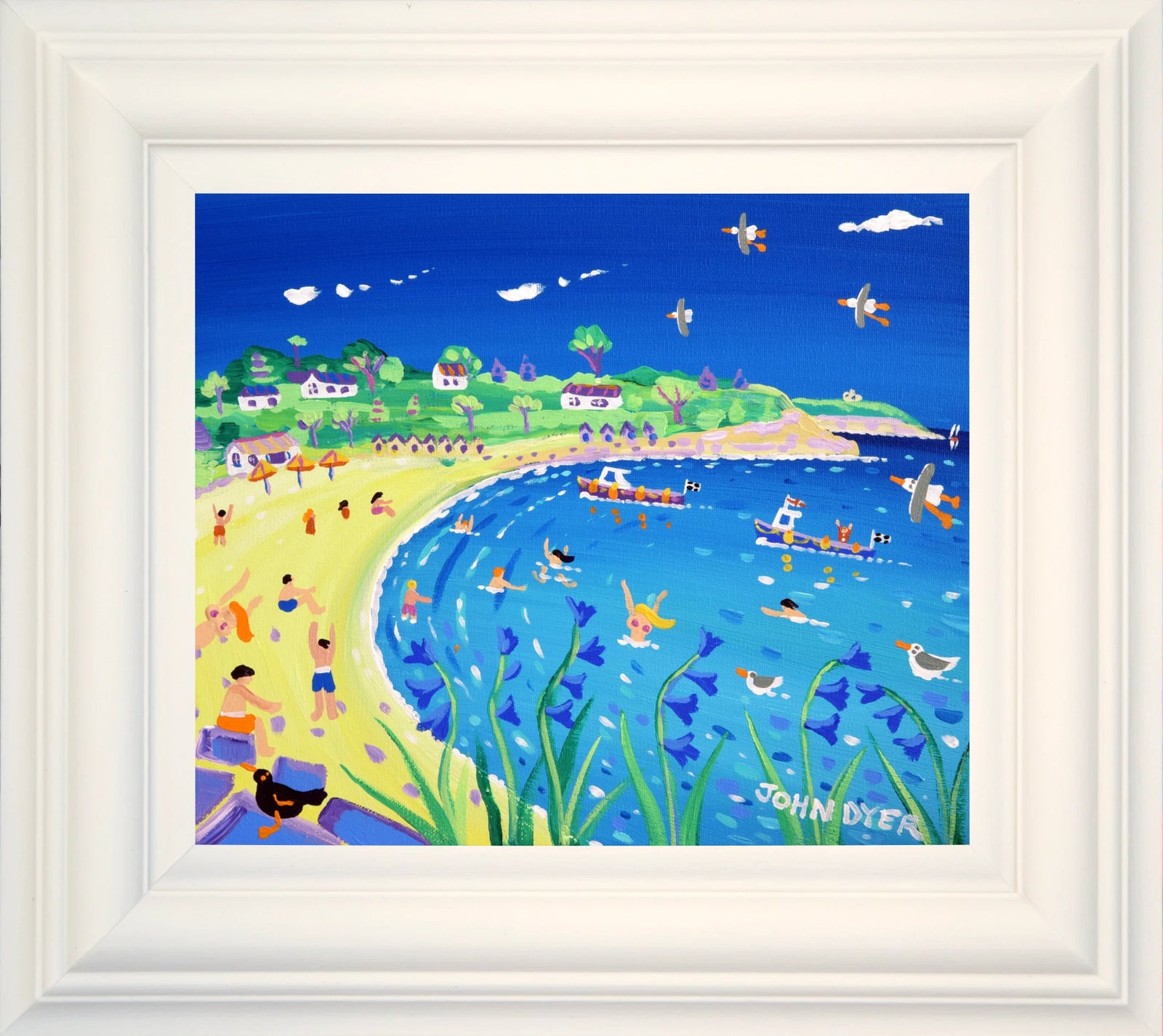 John Dyer Painting. Splashing about at Swanpool. John Dyer