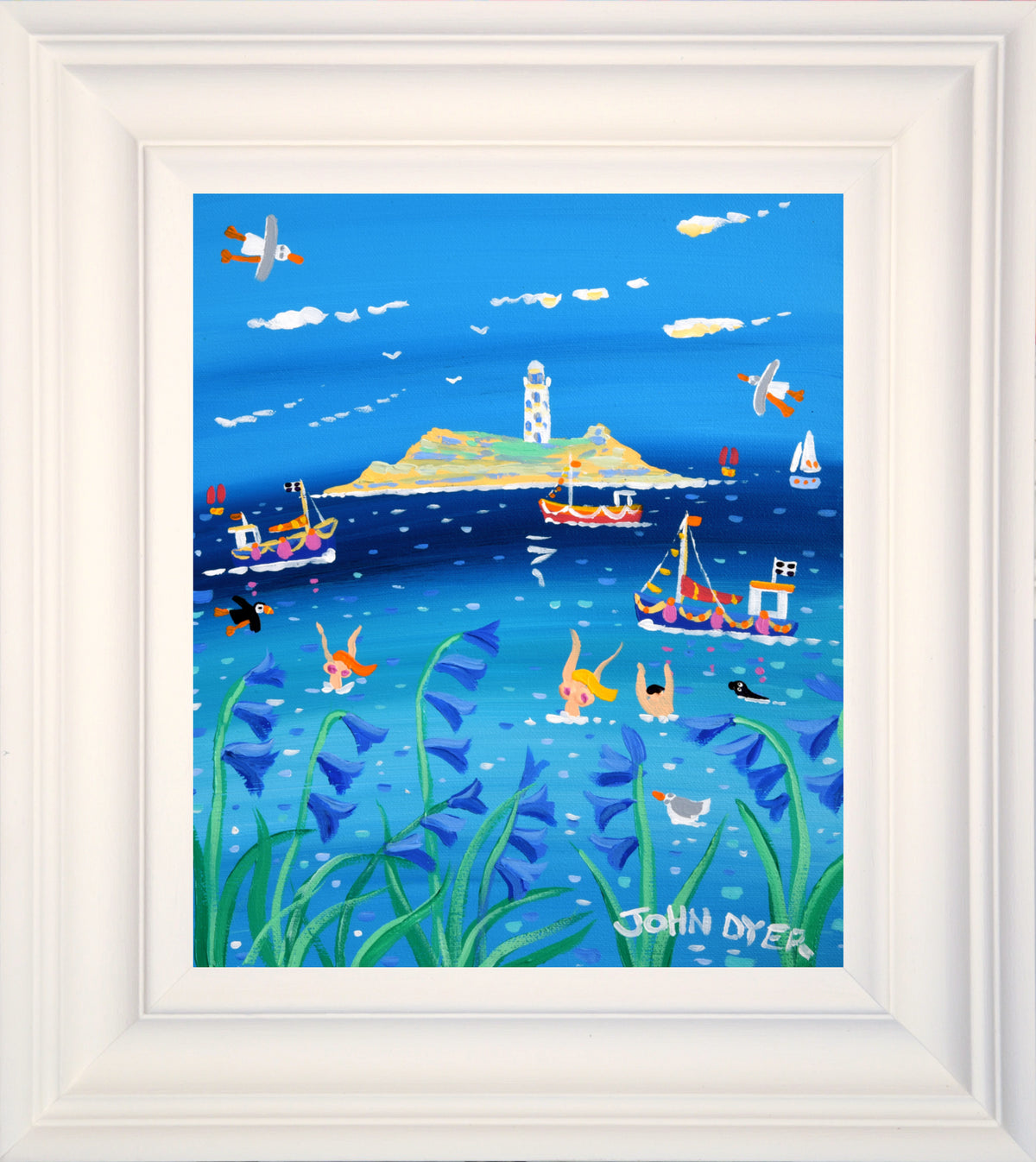 John Dyer Painting. Godrevy Bluebells