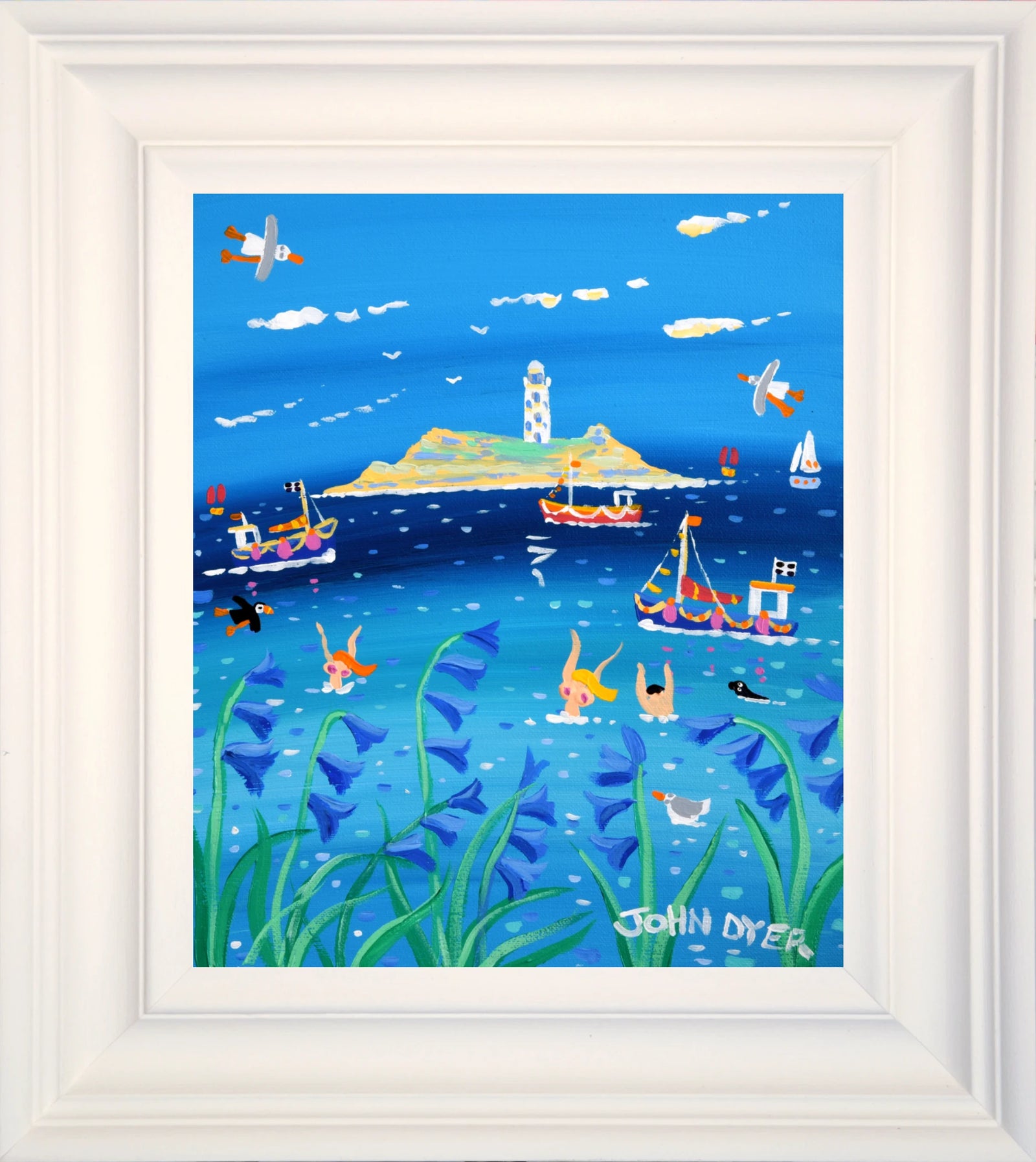 John Dyer Painting. Godrevy Bluebells John Dyer