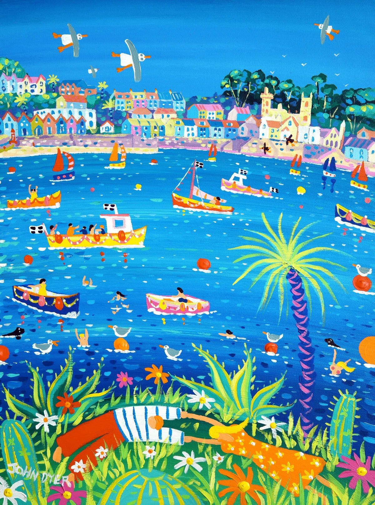 John Dyer Painting. Fowey River Lovers John Dyer