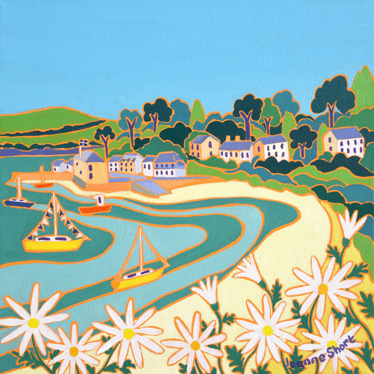 Joanne Short Painting. Incoming Tide, Rock.