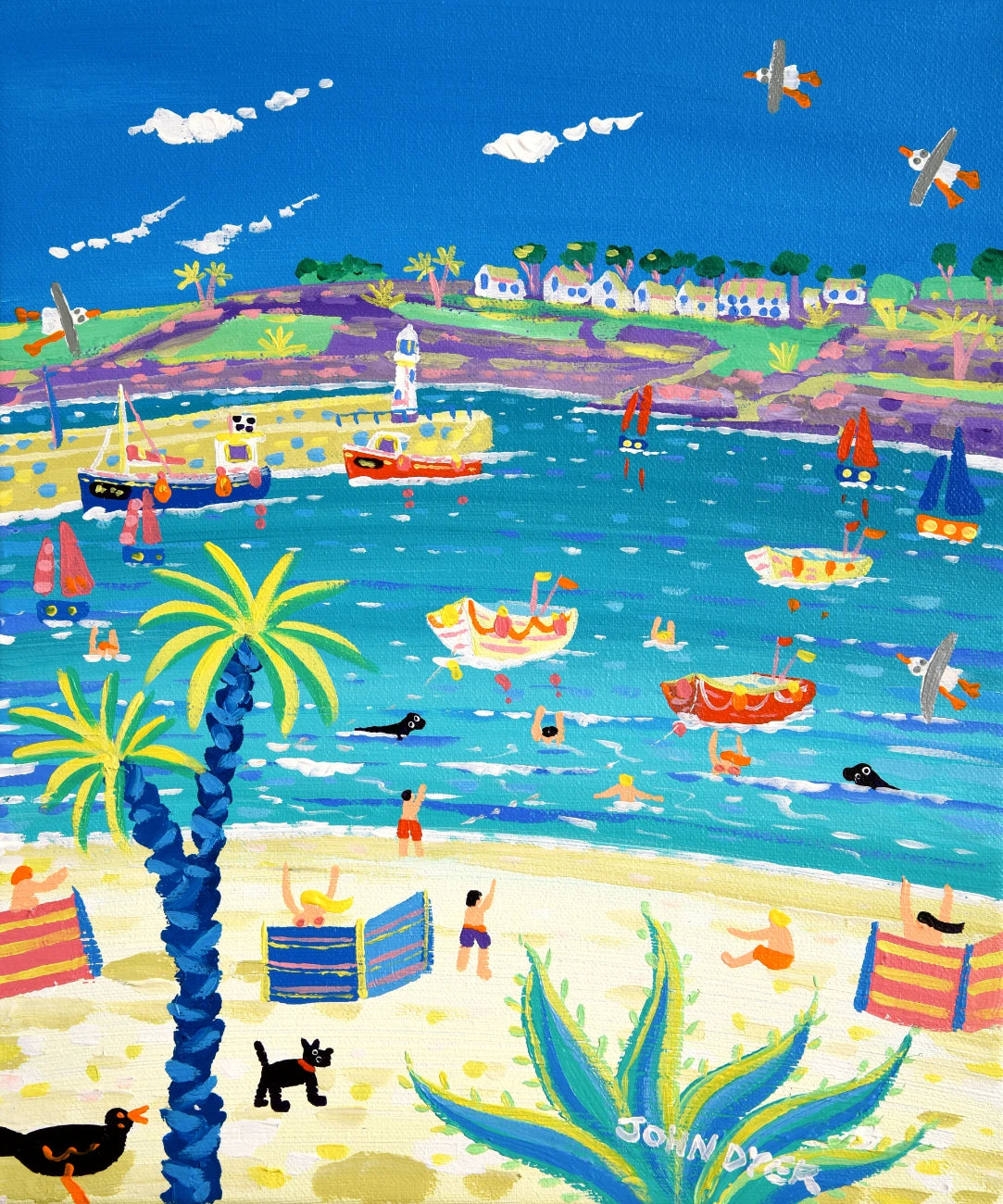 John Dyer Painting. Incoming Tide, St Ives John Dyer
