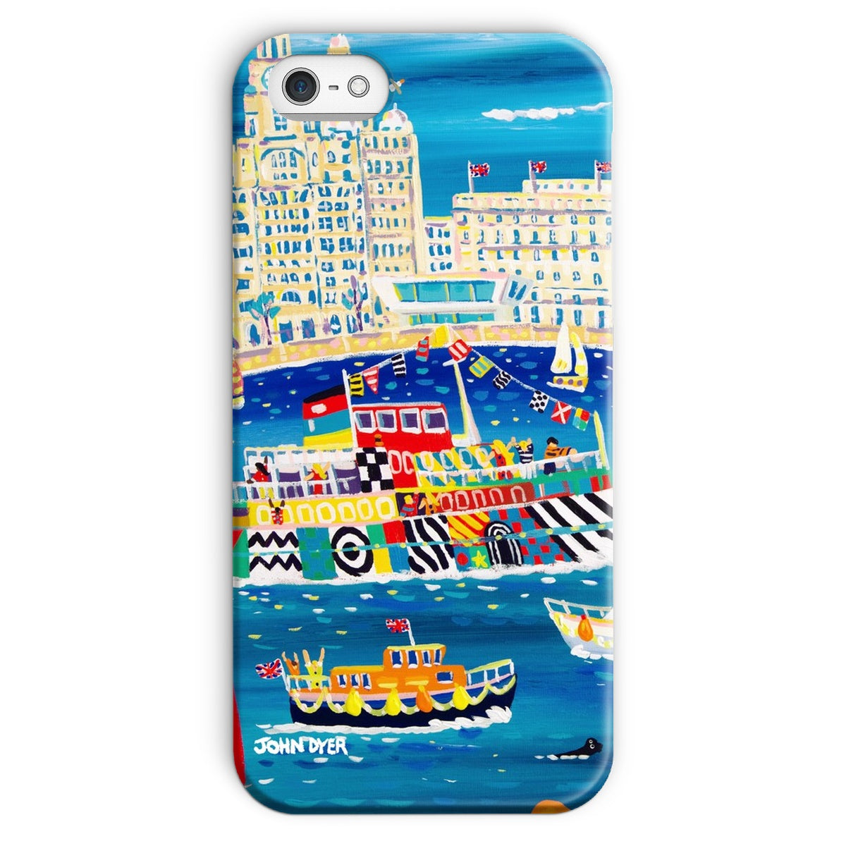 Snap Art Phone Case. Liverpool Mersey River Dazzle Ferry. Artist John Dyer. Cornwall Art Gallery