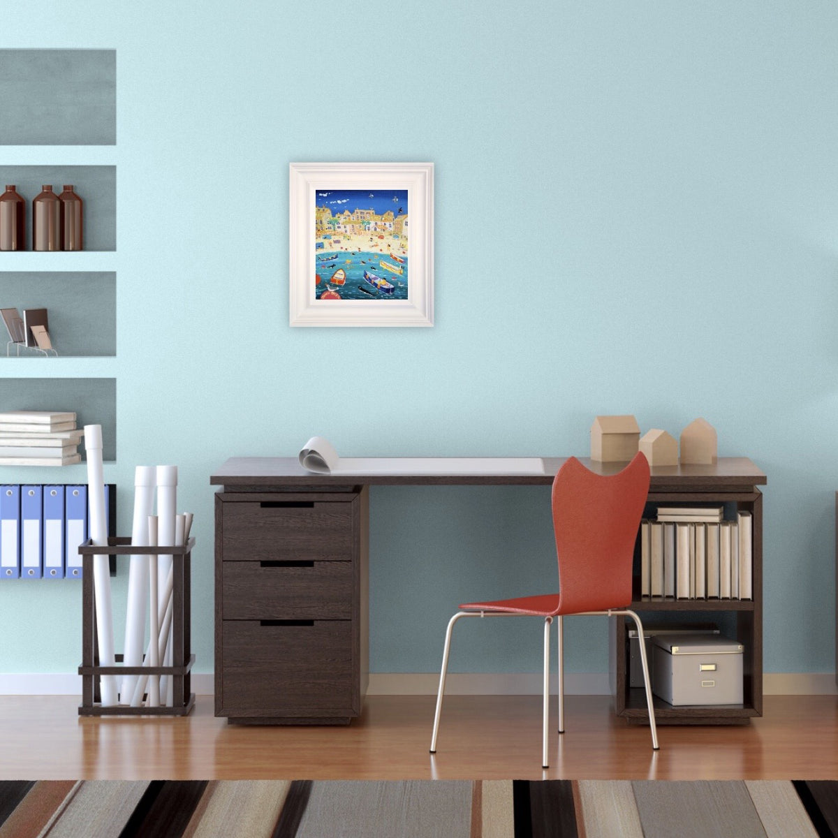 John Dyer Painting. Swimming with Seals, St Ives