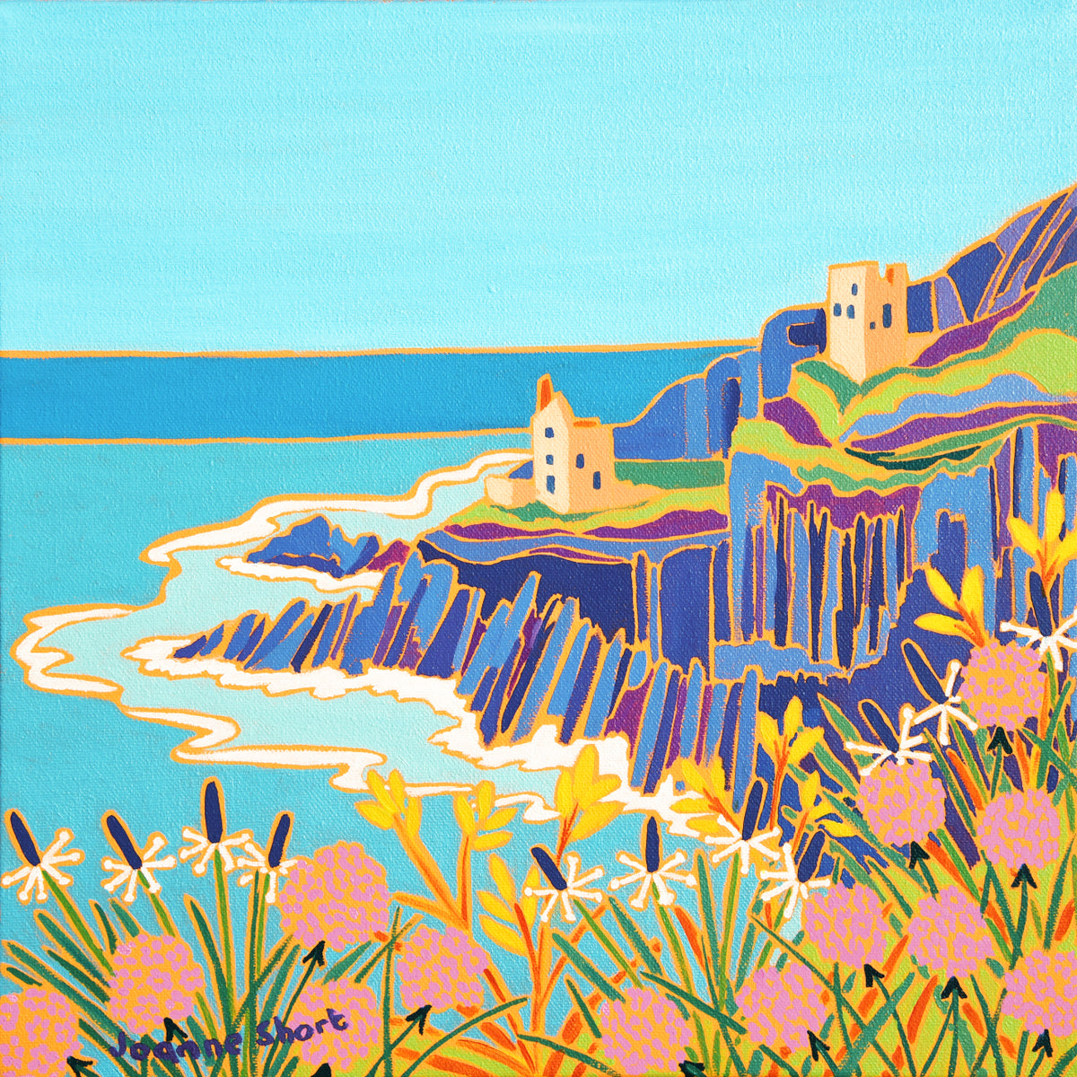 Joanne Short Painting. Rugged Cornwall, Botallack