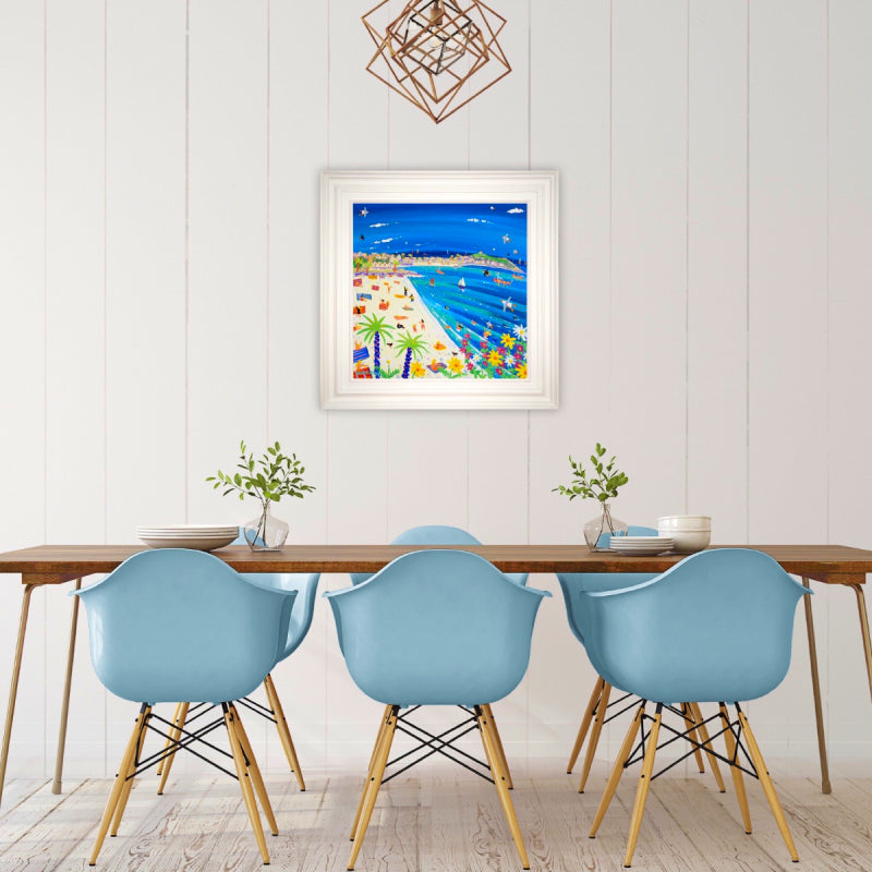 John Dyer Painting. Summer Fun on Porthminster Beach, St Ives