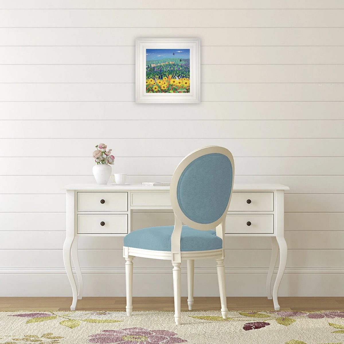 John Dyer Painting. Jumping in the Sunflowers, Ménerbes, Provence John Dyer