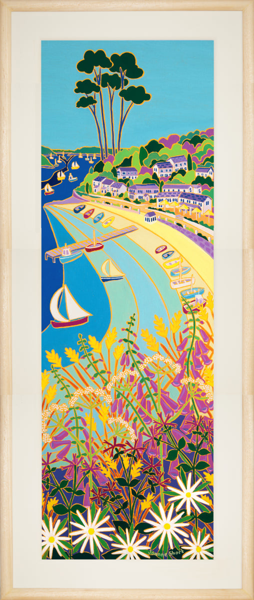 Original Painting by Joanne Short. Daisies and Dinghies, Helford Passage