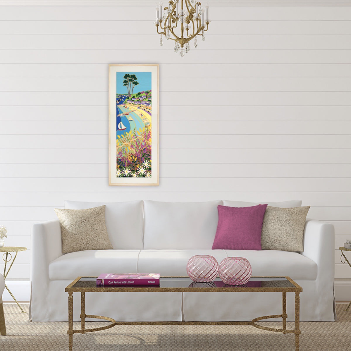 Original Painting by Joanne Short. Daisies and Dinghies, Helford Passage