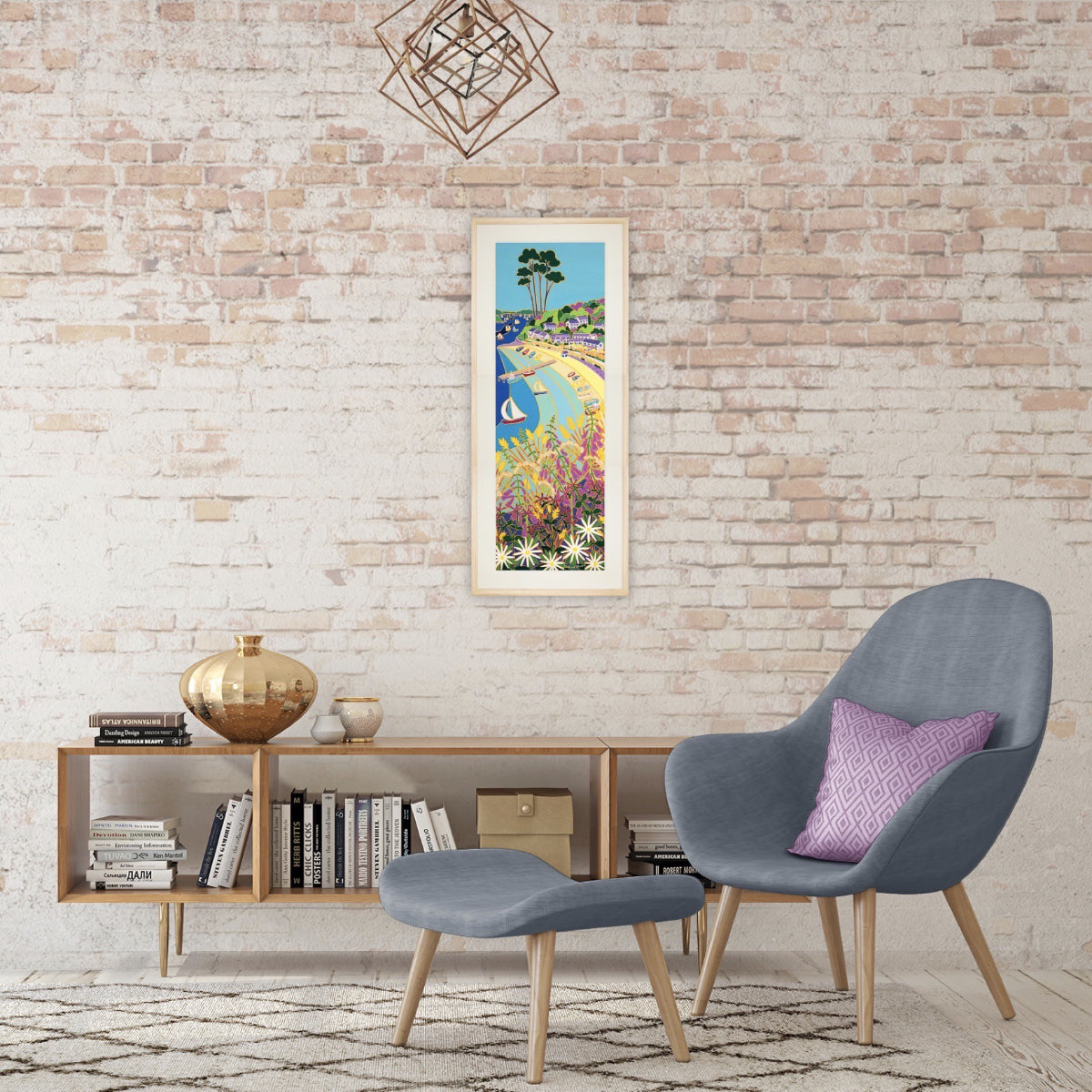 Original Painting by Joanne Short. Daisies and Dinghies, Helford Passage