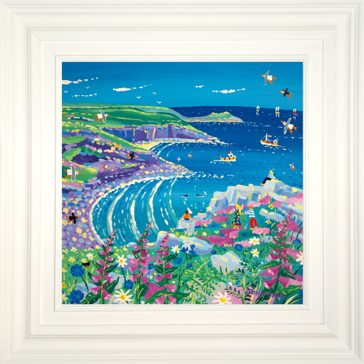 John Dyer Painting. Listening to the Waves, Zennor Head John Dyer