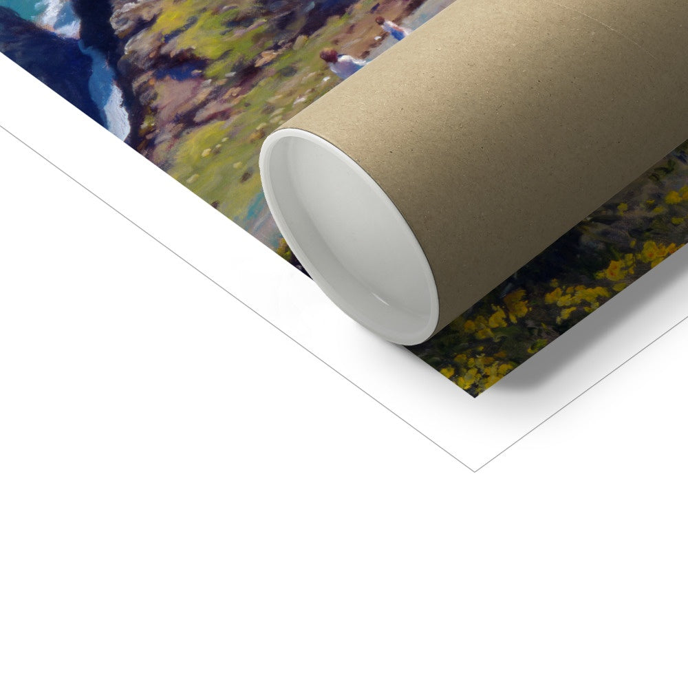 Ted Dyer Fine Art Print. Open Edition Cornish Art Print. 'May Sunshine, Kynance Cove'. Cornwall Art Gallery