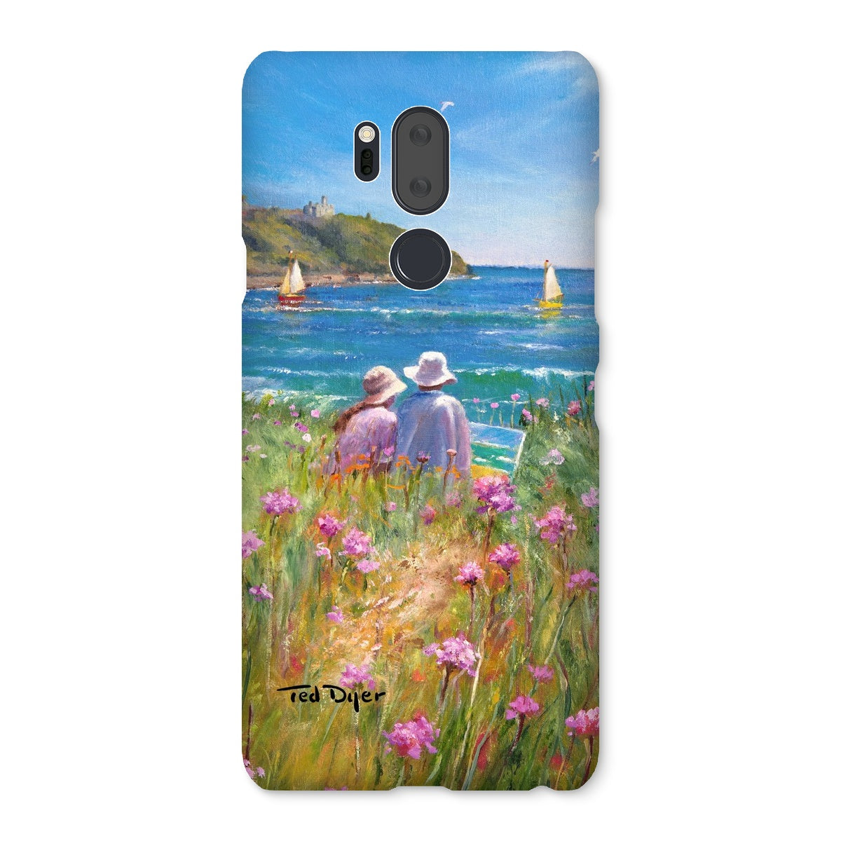 Snap Art Phone Case. Sea Pinks and Painters, Falmouth. Artist Ted Dyer. Cornwall Art Gallery